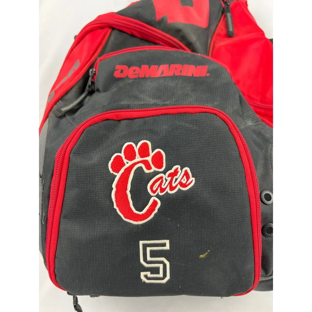 DeMarini Voodoo Rebirth Baseball Softball Backpack Red Black Cats #5 Good
